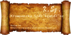 Krompaszky Szókratész névjegykártya